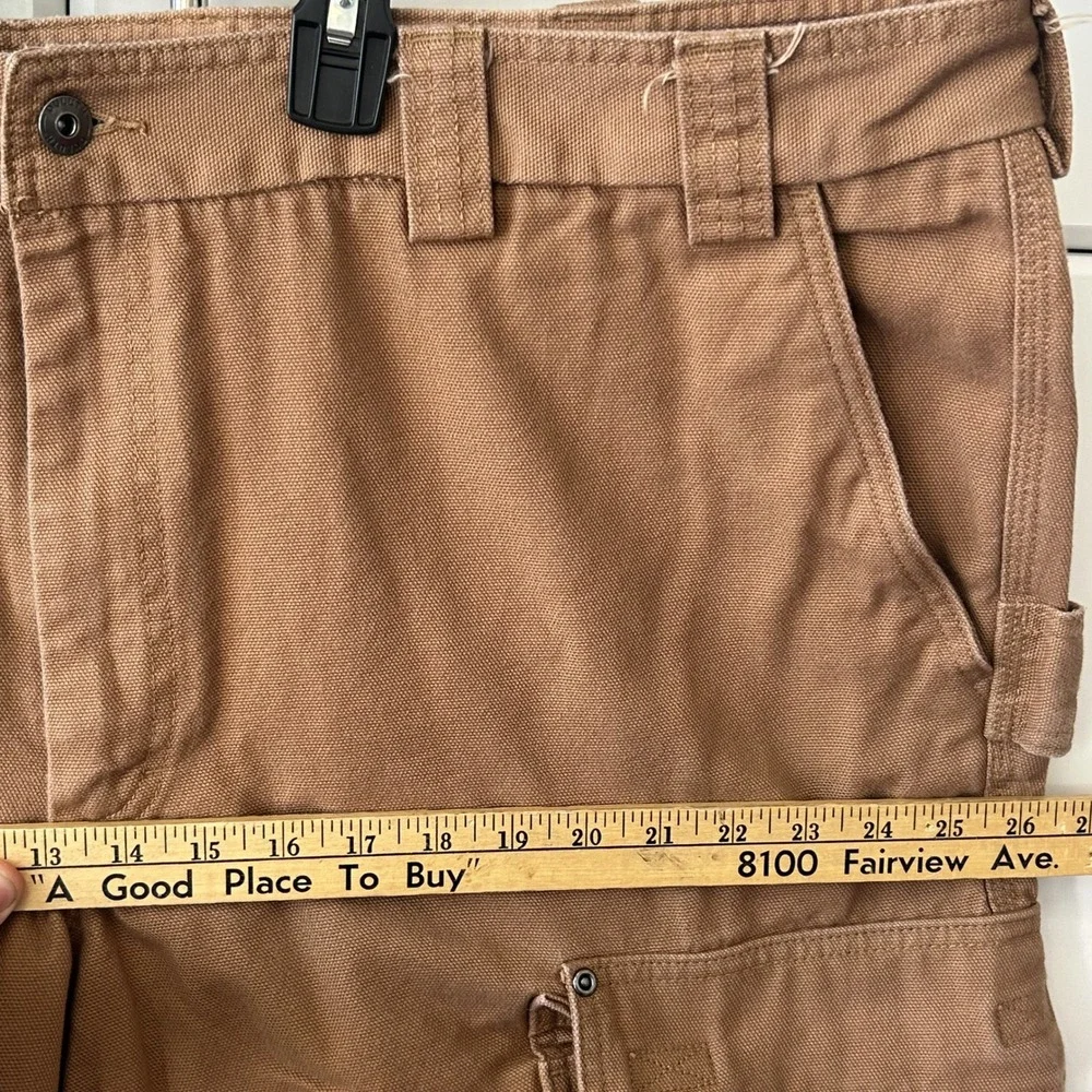 Duluth Trading Co Fire Hose Relaxed Fit Cargo Pants Mens 48x32 Brown Canvas Work